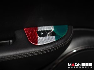 Alfa Romeo Giulia Door Trim - Window Switch Trim Kit - Carbon Fiber - Italian Theme - Feroce Carbon